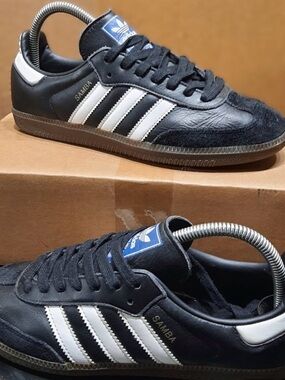 Adidas Samba Originals OG Black White Blue Label Sneakers Shoes B75807 (#2023 )